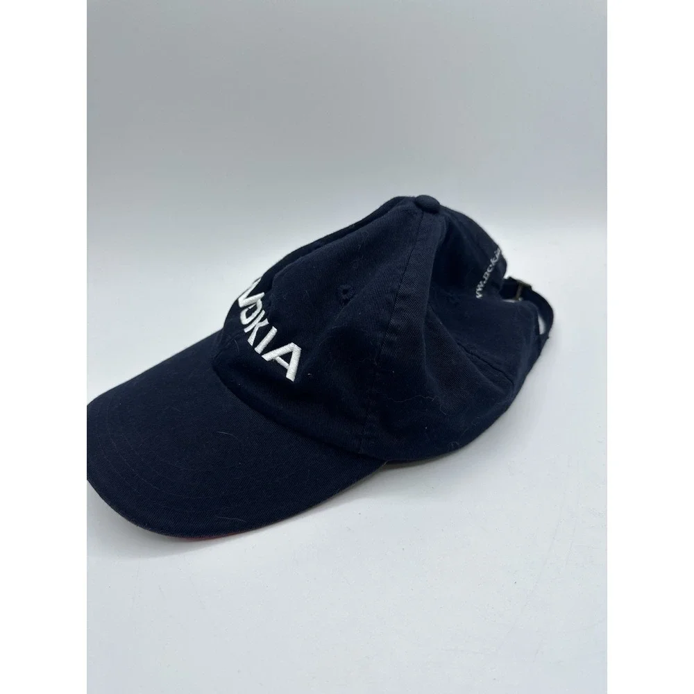 Vintage 90s NOKIA Mobile Retro Cap Hat Snapback Blue Black
